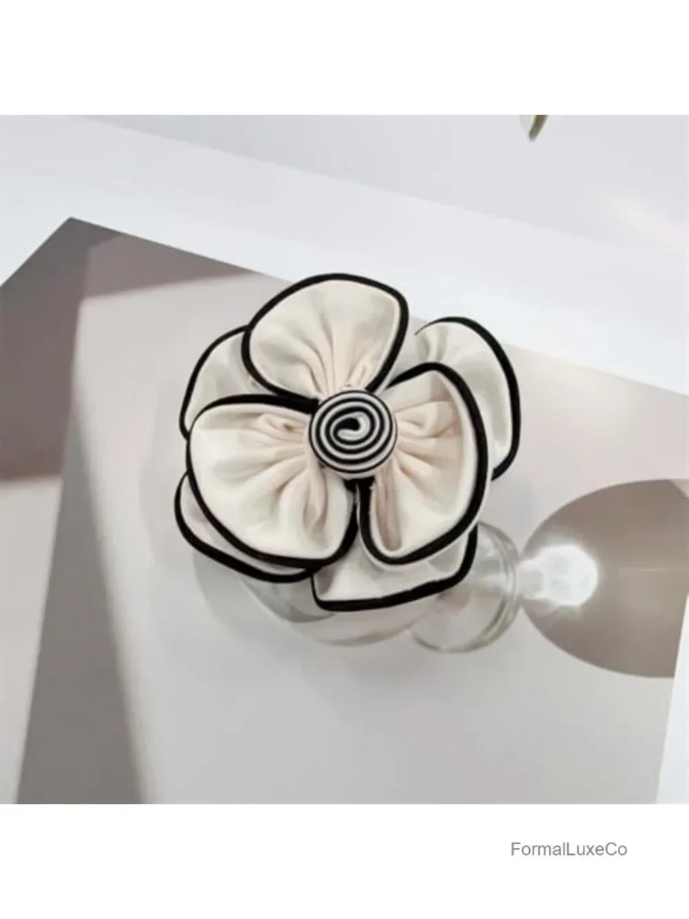 Extra Large Camellia Flower Brooch Satin Fabric Floral Lapel Pin for Women